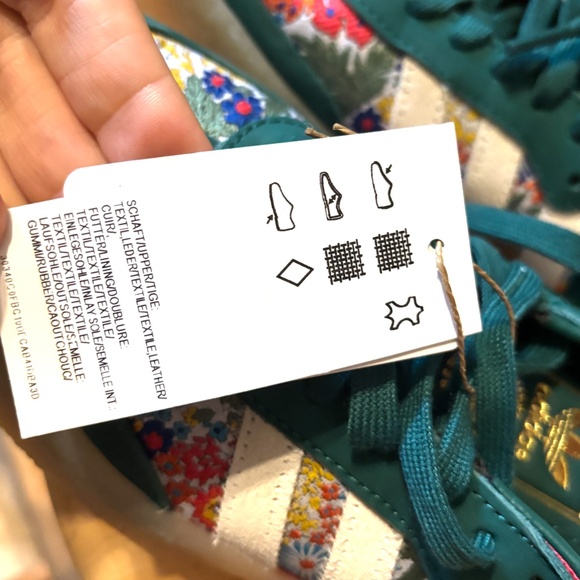 Adidas limited edition green floral Sambae sneakers made with Liberty fabric NWT - Picture 8 of 11